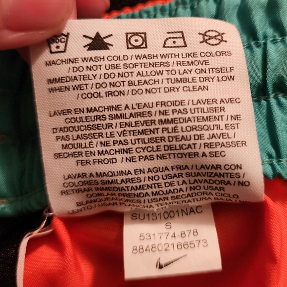 Nike Dri-Fit Orange Teal Lined Athletic Running Shorts Women's Small S Cute EUC - Picture 9 of 9